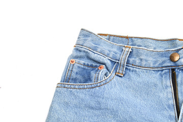 women jeans shorts on white background