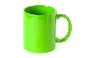 Red tea mug, isolated