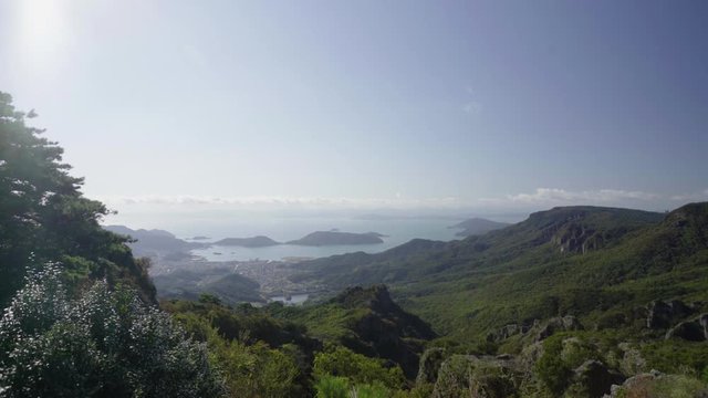 Plentifully Nature Panorama Top View From Kankakei Gorge at Shodoshima Island, Japan