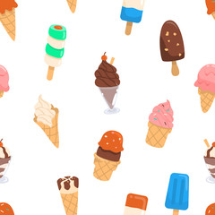 Ice Cream Pattern with variety of flavor