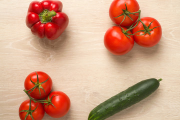 cucumber tomato pepper vegetables