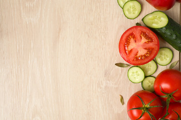 cucumber tomato pepper vegetables