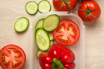 cucumber tomato pepper vegetables