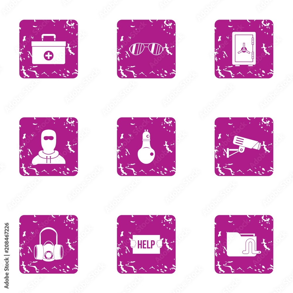 Aufkleber help cure icons set. grunge set of 9 help cure vector icons for web isolated on white background