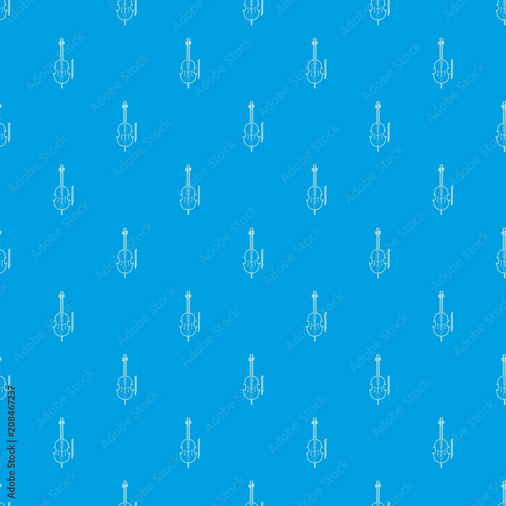 Poster violin pattern vector seamless blue repeat for any use