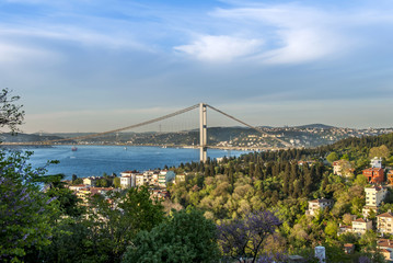 Istanbul, Turkey, 5 May 2015: Bosphorus and boats at day time