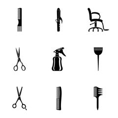 Haircut icons set. Simple set of 9 haircut vector icons for web isolated on white background
