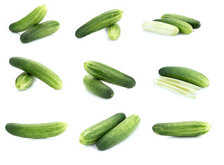 fresh cucumbers isolated on a white background
