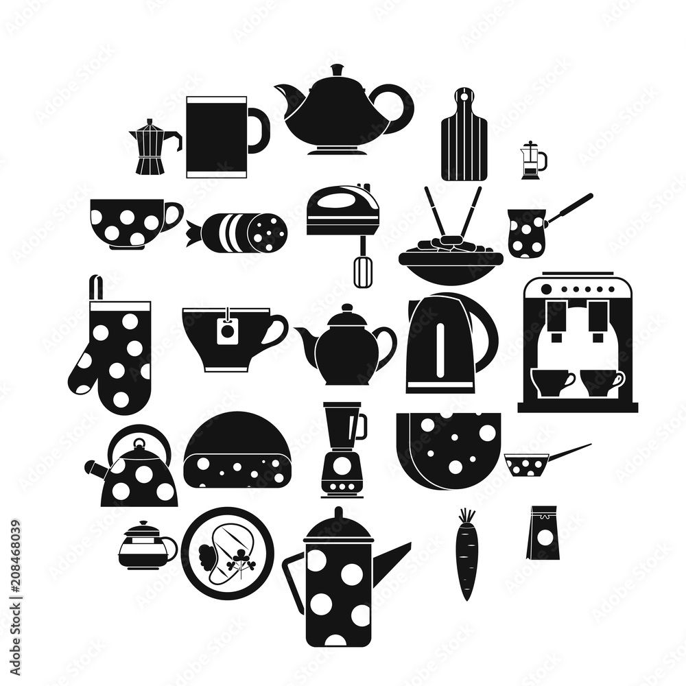 Poster canteen icons set. simple set of 25 canteen vector icons for web isolated on white background