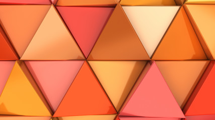 Pattern of orange triangle prisms