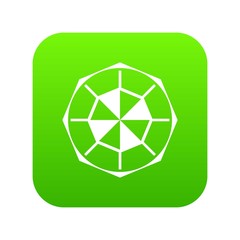 Diamond gemstone icon digital green for any design isolated on white vector illustration