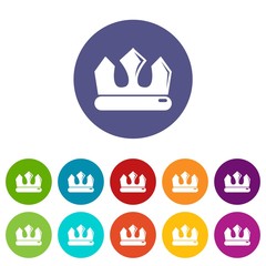 Bronze crown icons color set vector for any web design on white background
