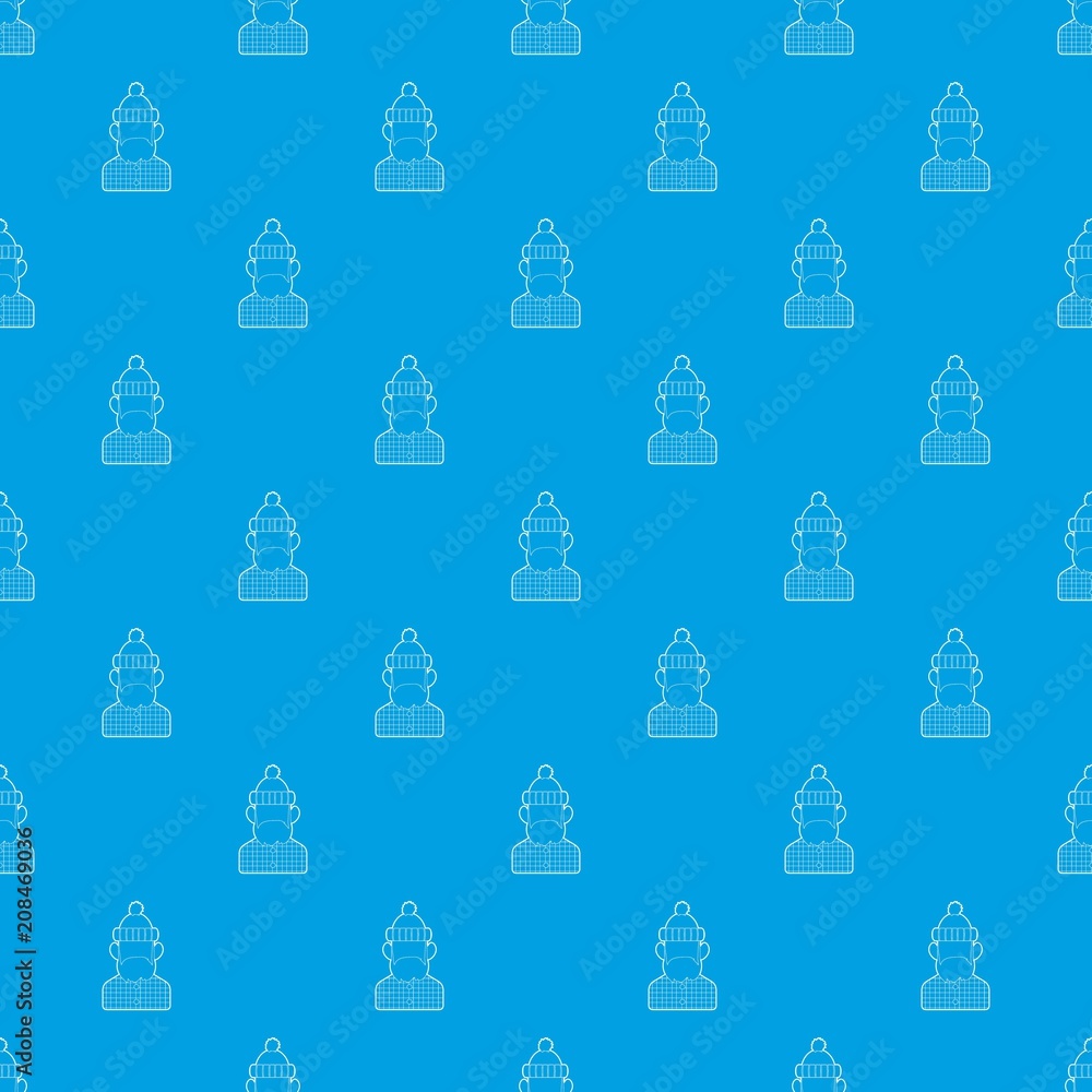 Poster lumberjack pattern vector seamless blue repeat for any use