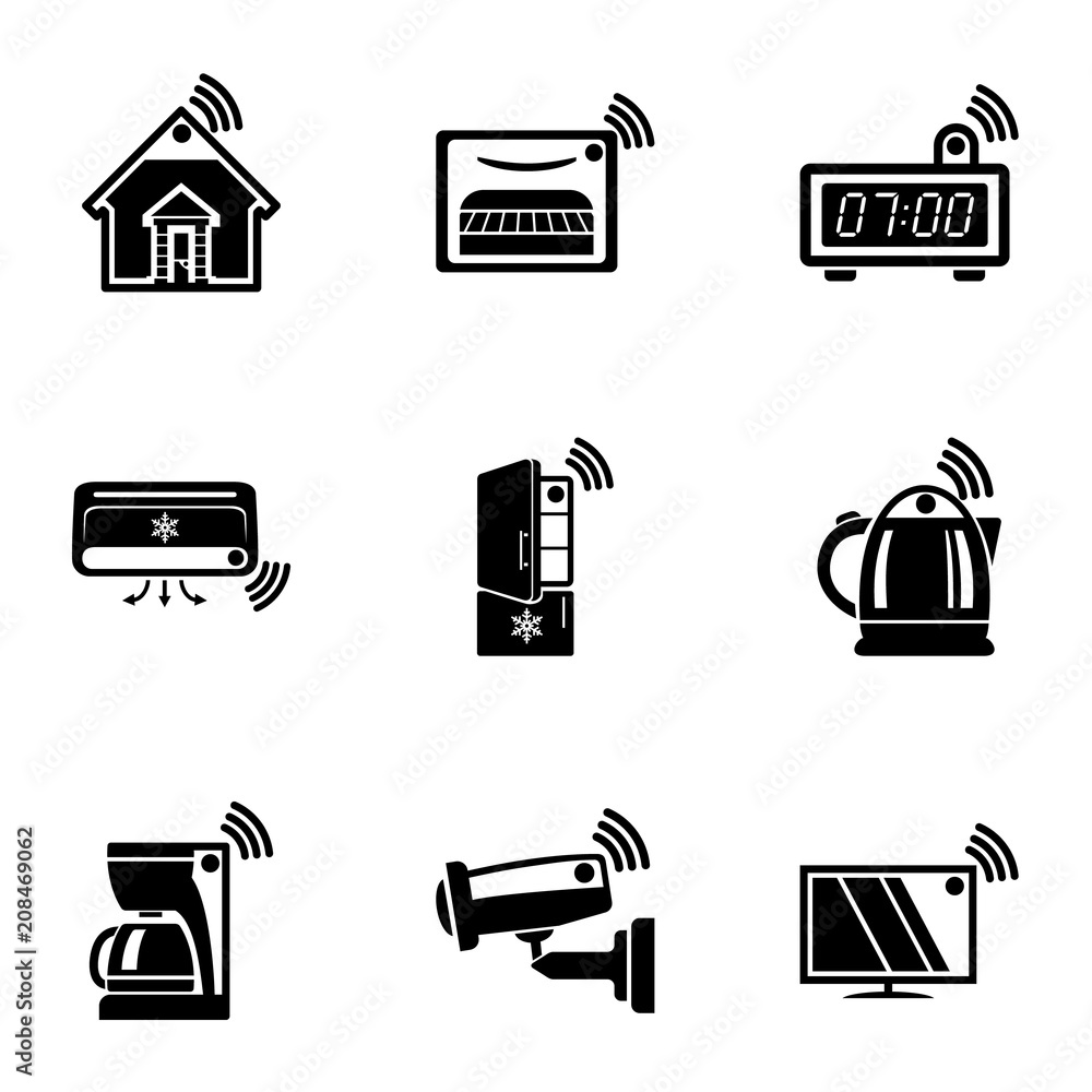 Poster remote administration icons set. simple set of 9 remote administration vector icons for web isolated