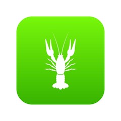Lobster icon digital green for any design isolated on white vector illustration