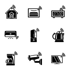 Remote administration icons set. Simple set of 9 remote administration vector icons for web isolated on white background