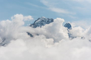 Naklejka na ściany i meble Mont Blanc Peak in Auvergne-Rhône-Alpes in France