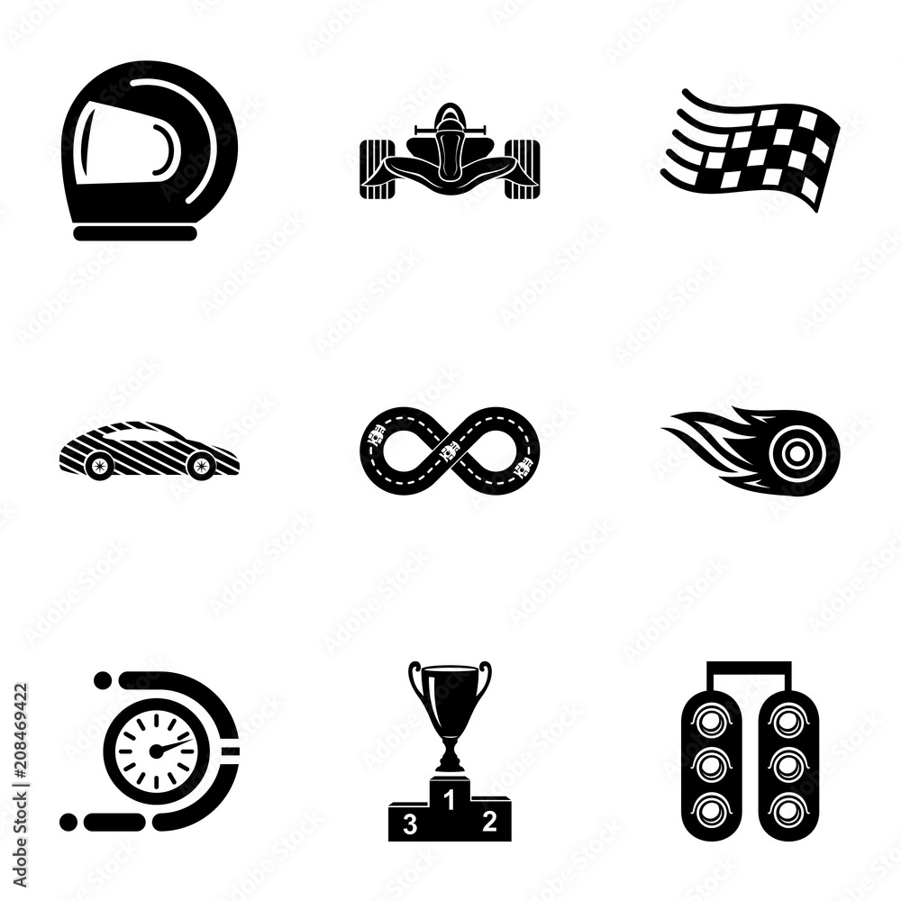 Poster chauffeur icons set. simple set of 9 chauffeur vector icons for web isolated on white background