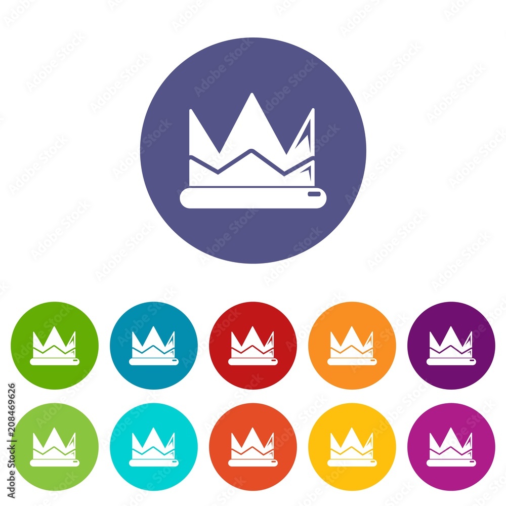 Poster prince crown icons color set vector for any web design on white background