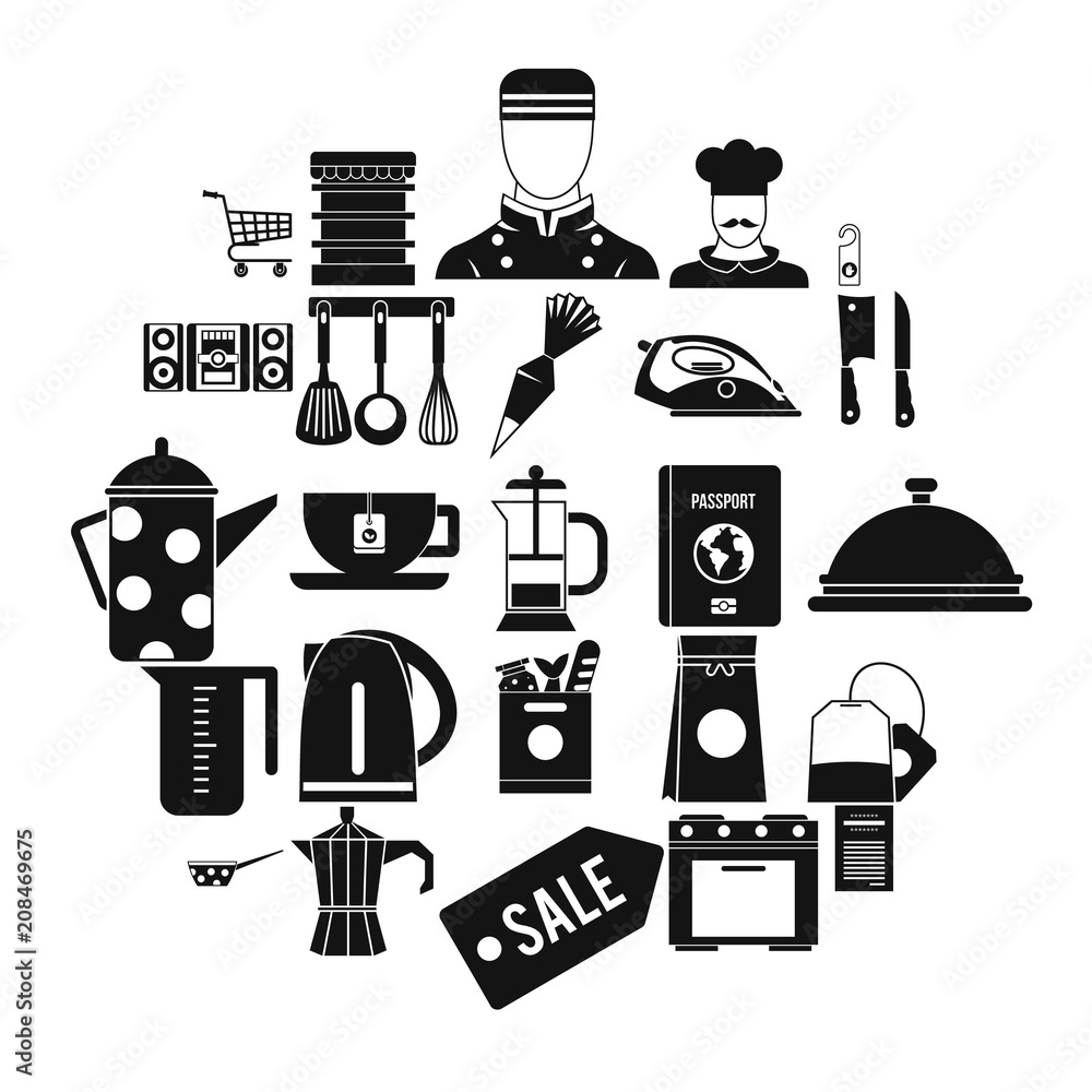 Poster tableware icons set. simple set of 25 tableware vector icons for web isolated on white background