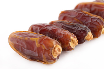Dates fruit on white background in Saudi Arabia Dates
