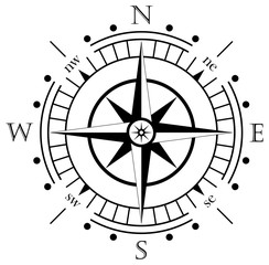 Kompass oder Windrose auf isolierten weißen hintergrund als Vektor.