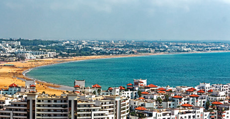 Panorama - Aussicht auf Agadir, Marokko - obrazy, fototapety, plakaty