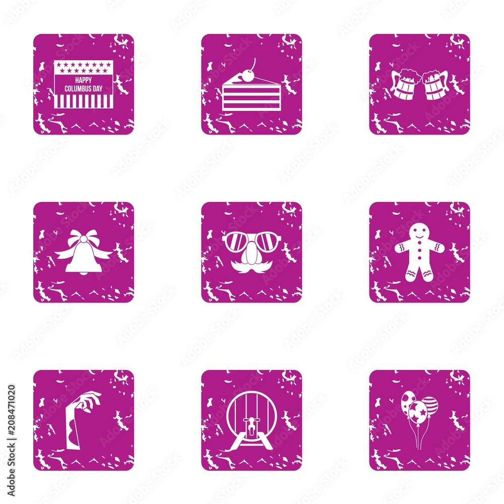 Poster rite icons set. grunge set of 9 rite vector icons for web isolated on white background
