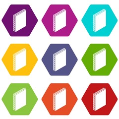 Sandwich panel icons 9 set coloful isolated on white for web