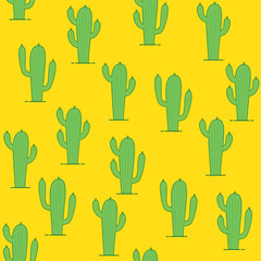 Seamless pattern with tropical cactus