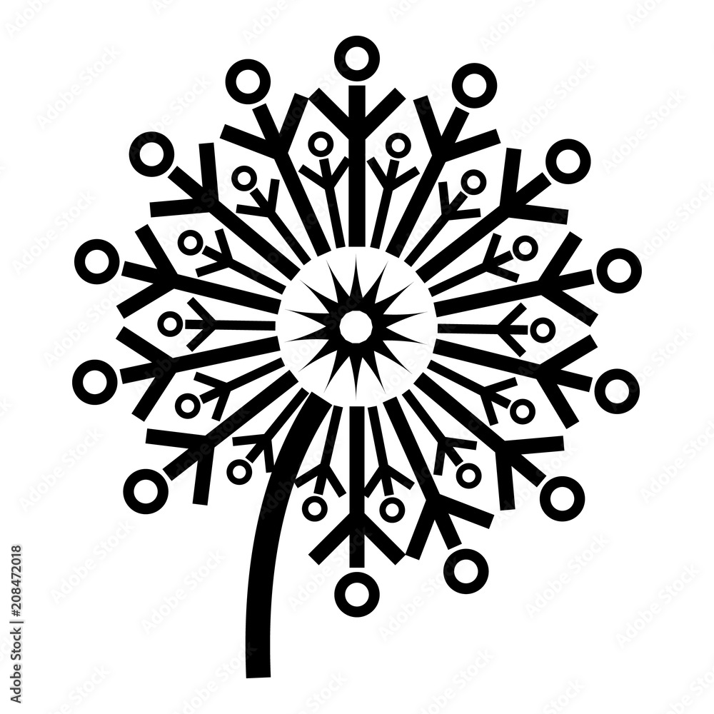 Poster circle dandelion icon. simple illustration of circle dandelion vector icon for web design isolated o
