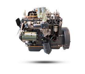 Car engine part isolated on white background.