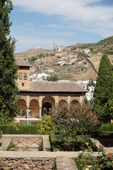 Fototapeta premium View of the Generalife Palace, the fortress complex Alhambra, Granada, Andalusia, Spain