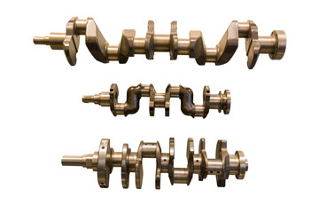 Engine crankshaft isolated on white background.