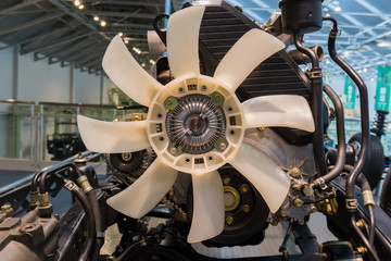 Close up detail of Car engine part. concept about car business industry.