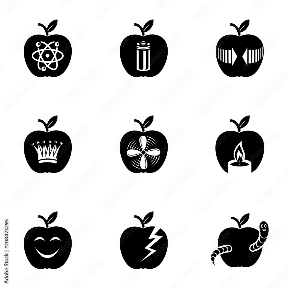 Aufkleber pome icons set. simple set of 9 pome vector icons for web isolated on white background