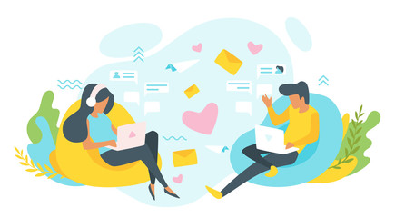 Online dating concept.
