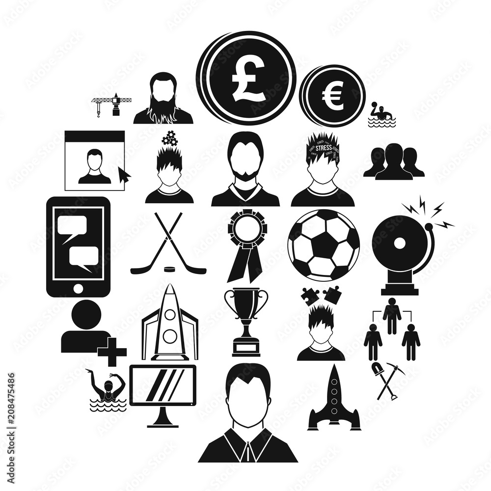 Poster leader icons set. simple set of 25 leader vector icons for web isolated on white background