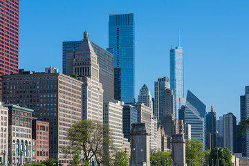 Fototapeta premium View of The Chicago downtown and skyscrapers,Illinois, USA 