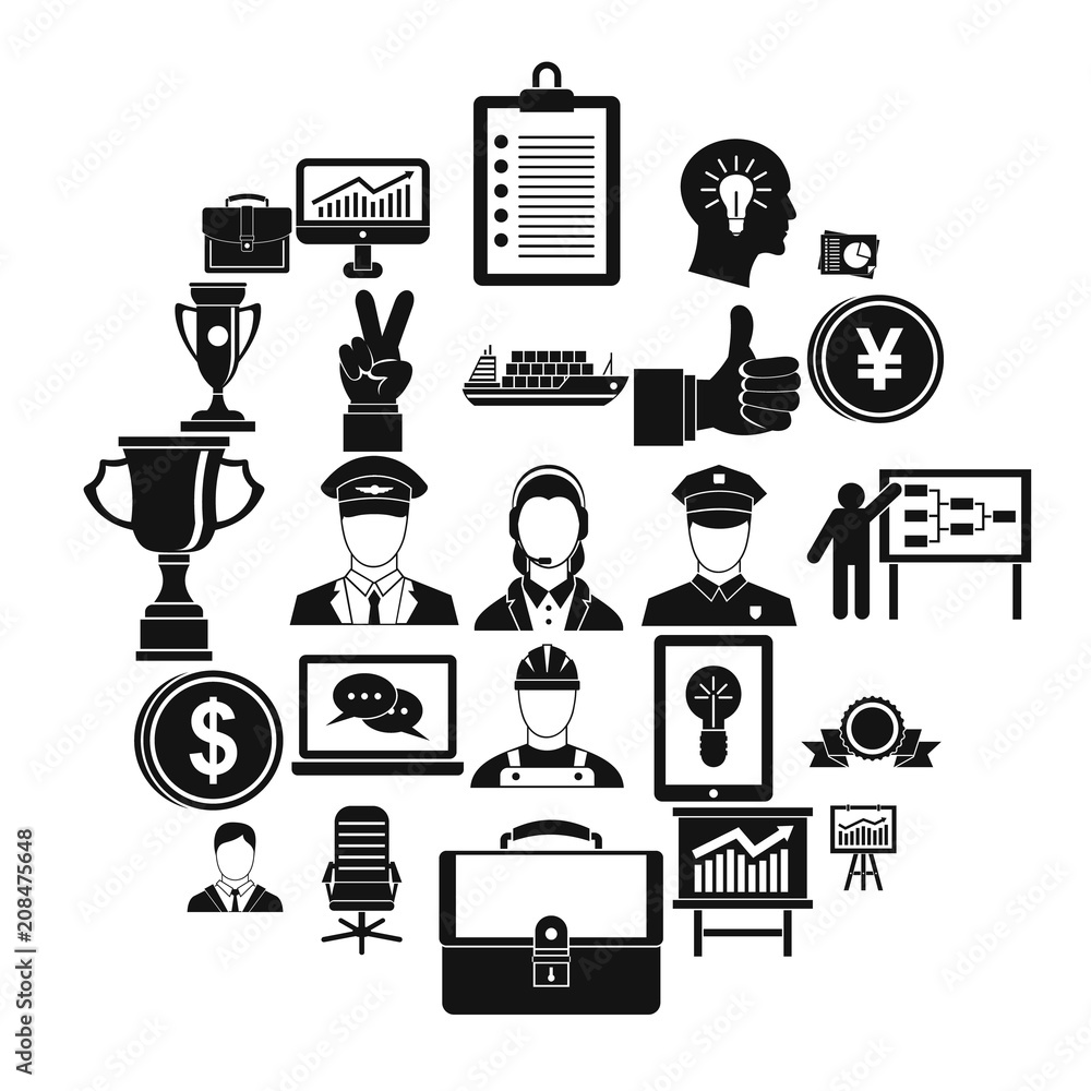 Poster principal icons set. simple set of 25 principal vector icons for web isolated on white background