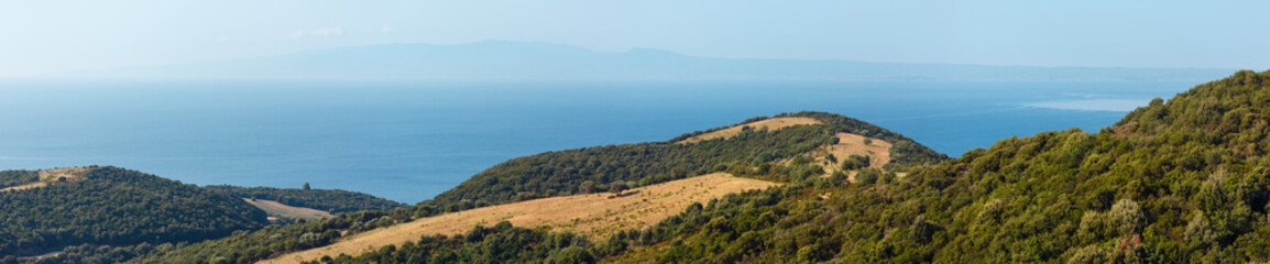Fototapeta na wymiar Athos Peninsula shore (Halkidiki, Greece).