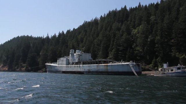 Canadian Navy Destroyer HMCS Annapolis before being sunk for artificial reef in Howe Sound.