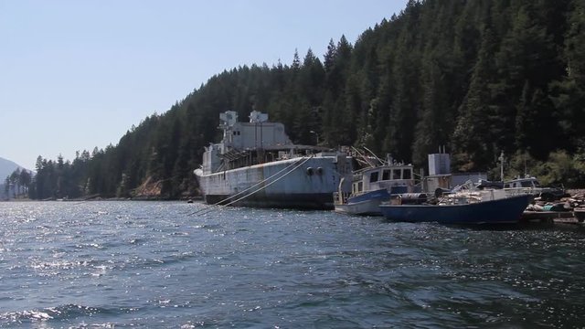 Canadian Navy Destroyer HMCS Annapolis before being sunk for artificial reef in Howe Sound.