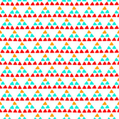 Simple ethnic colorful triangles seamless pattern, vector