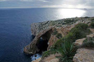 Blue Grotto Cave in Qrendi, Malta (Taħt il-Ħnejja)