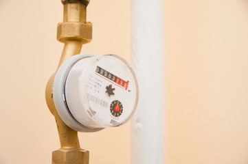 Sanitary equipment. Water meter close up