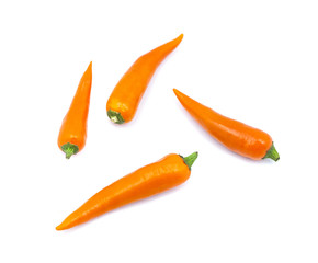 Yellow Chilli Pepper isolated on white background