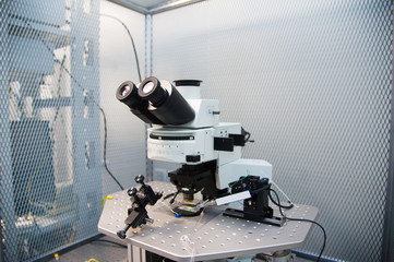 Microscope at laboratory