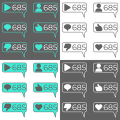 Social network statistic counters set