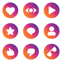 Social network vector icons. 